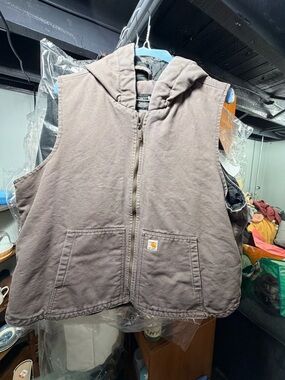 Carhartt Brown Hooded Work Vest